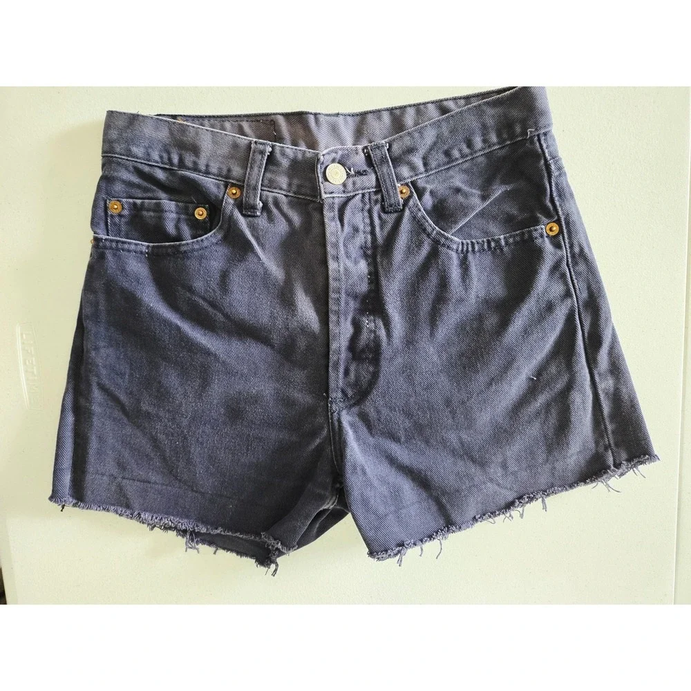 Vintage 90s Levis 501 Red Batwing‎ Cut Off Shorts Mens 28 Made in USA
